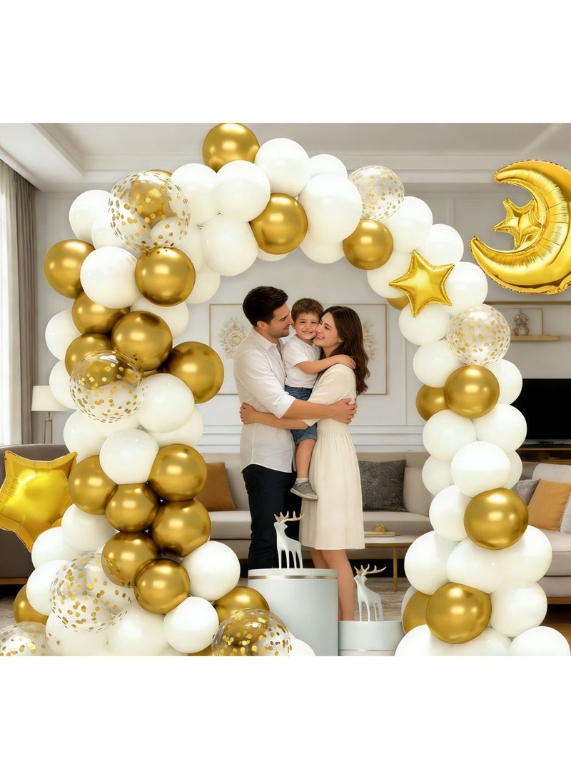 مجموعة قوس البالونات 94 قطعة بمناسبة عيد مبارك - بالونات رمضان المبارك لتزيين الحفلات - مجموعة بالونات اللاتكس لعيد الفطر السعيد لتزيين المنزل والفعاليات الداخلية والخارجية - رمضان كريم عيد مبارك - Image 4